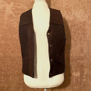 Classic Leathers Vintage Brown Leather Vest Size Small
